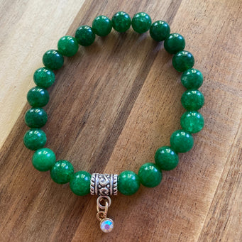 Big Raven Yoga Heart Chakra Love & Compassion Emerald Quartz Bracelet Bracelet