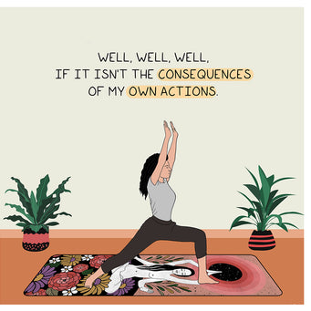 Big Raven Yoga Consequences of My Own Actions Doodle Card