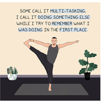 Big Raven Yoga Doing Something Else Doodle Card