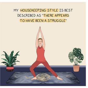 Big Raven Yoga My Housekeeping Style Doodle Card