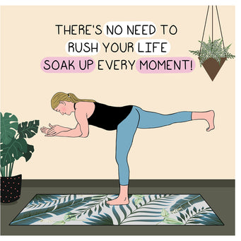 Big Raven Yoga No Need To Rush Doodle Card