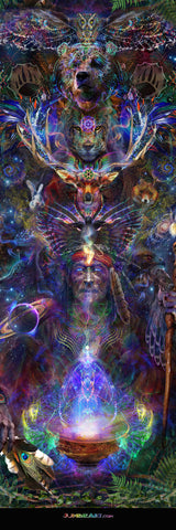Big Raven Yoga Ether Shaman by Jumbie Art Yoga Mat