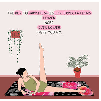 Big Raven Yoga The Key to Happiness Doodle Card