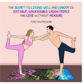 Big Raven Yoga The Secret to Living Well Doodle Card