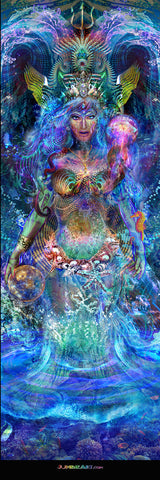 Big Raven Yoga Water Goddess by Jumbie Art Yoga Mat