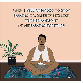 Big Raven Yoga We Are Barking Together Doodle Card