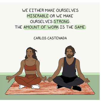 Big Raven Yoga We Make Ourselves Strong Doodle Card
