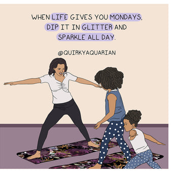 Big Raven Yoga When Life Gives You Mondays Doodle Card