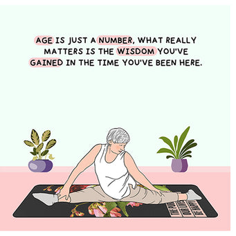 Big Raven Yoga Age Is Just A Number Doodle Card