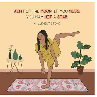 Big Raven Yoga Aim For The Moon Doodle Card