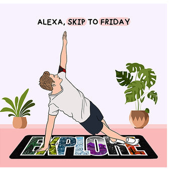 Big Raven Yoga Alexa Skip To Friday Doodle Card