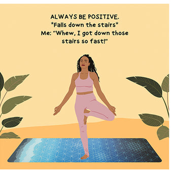 Big Raven Yoga Always be positive Doodle Card