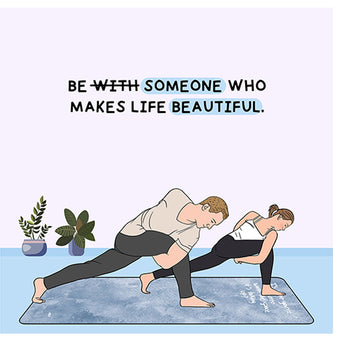 Big Raven Yoga Be With Someone Doodle Card