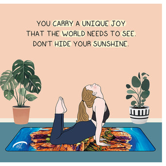 Big Raven Yoga Carry Unique Joy Doodle Card