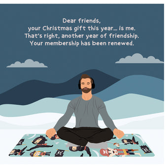 Big Raven Yoga Christmas Gift Doodle Card