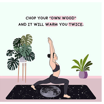 Big Raven Yoga Chop Your Own Wood Doodle Card