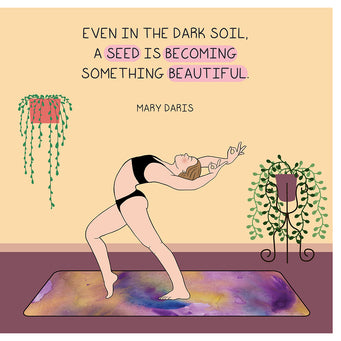 Big Raven Yoga Dark Soil Doodle Card