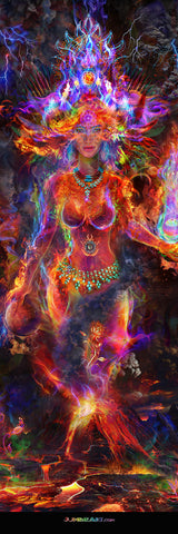 Big Raven Yoga Fire Goddess by Jumbie Art Yoga Mat
