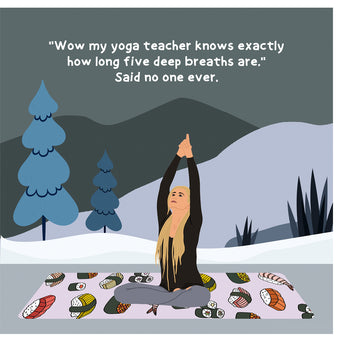 Big Raven Yoga Five Deep Breaths Doodle Card