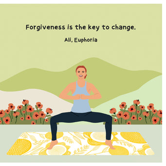 Big Raven Yoga Forgiveness Is The Key Doodle Card