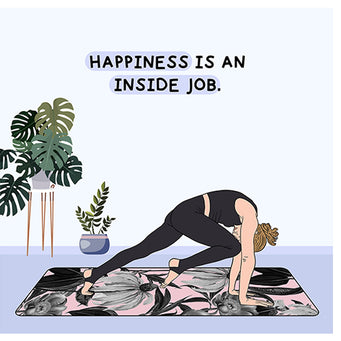 Big Raven Yoga Happiness Is An Inside Job Doodle Card