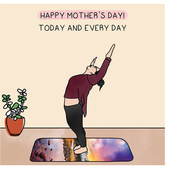 Big Raven Yoga Happy Mother's Day Doodle Card