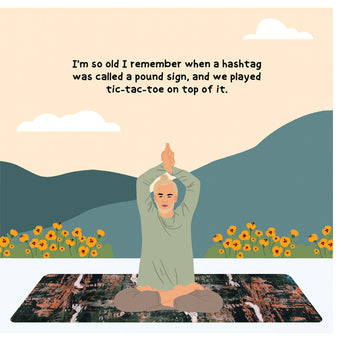 Big Raven Yoga Hashtag Doodle Card