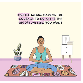 Big Raven Yoga Hustle Means Having The Courage Doodle Card