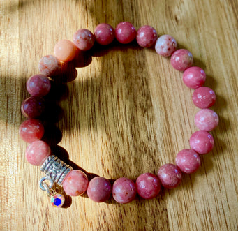 Big Raven Yoga Pink Thulite Bracelet Bracelet