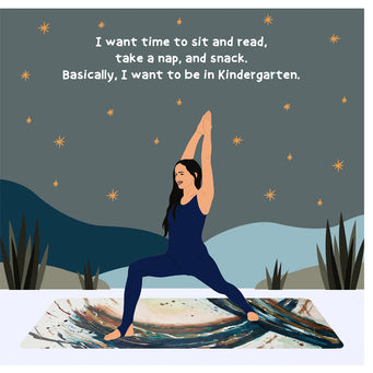 Big Raven Yoga I Want To Be In Kindergarden Doodle Card