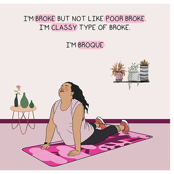 Big Raven Yoga I'm classy type of broke Doodle Card