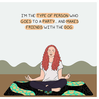 Big Raven Yoga I'm The Type of Person Doodle Card