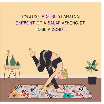 Big Raven Yoga I'm Just A Girl Doodle Card