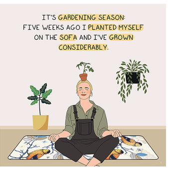 Big Raven Yoga It's gardening season Doodle Card