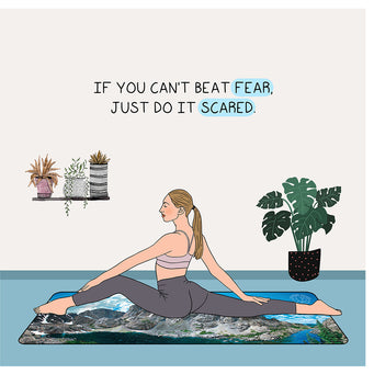 Big Raven Yoga Just do it scared Doodle Card