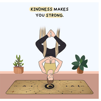 Big Raven Yoga Kindness Makes You Strong Doodle Card