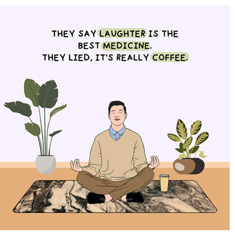 Big Raven Yoga Laughter Is The Best Medicine Doodle Card