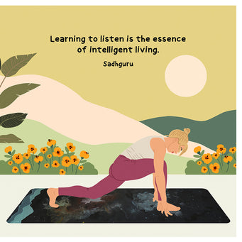 Big Raven Yoga Learning To Listen Doodle Card