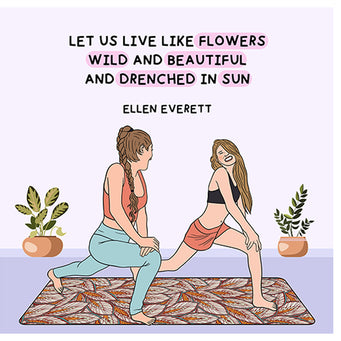 Big Raven Yoga Let Us Live Like Flowers Doodle Card