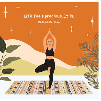 Big Raven Yoga Life Feels Precious Doodle Card