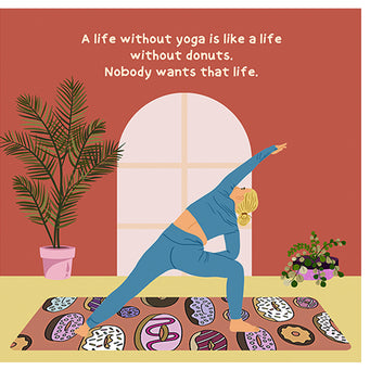 Big Raven Yoga Life Without Donuts Doodle Card