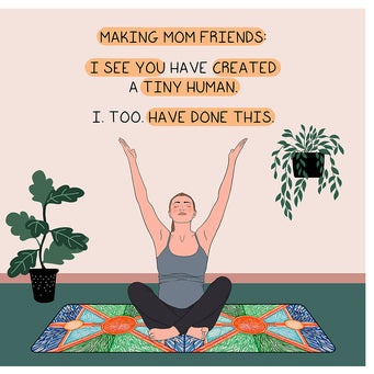 Big Raven Yoga Making Mom Friends Doodle Card