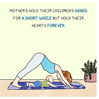 Big Raven Yoga Mother's Hold Their Children Doodle Card