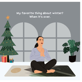 Big Raven Yoga My Favorite Thing About Winter Doodle Card