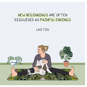 Big Raven Yoga New beginnings Doodle Card