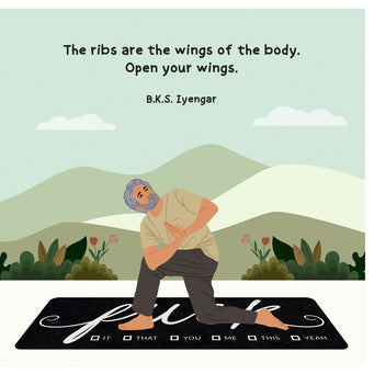 Big Raven Yoga Open Your Wings Doodle Card