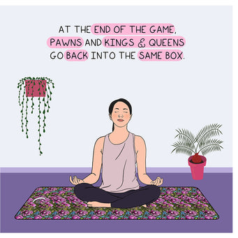 Big Raven Yoga Pawns and kings and queens Doodle Card