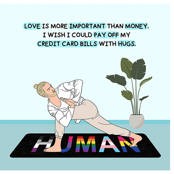 Pay Off My Credit Cards With Hugs Doodle Card – Big Raven Yoga