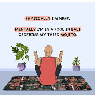 Big Raven Yoga Physically I'm Here Doodle Card