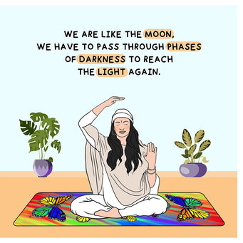 Big Raven Yoga We Are Like The Moon Doodle Card